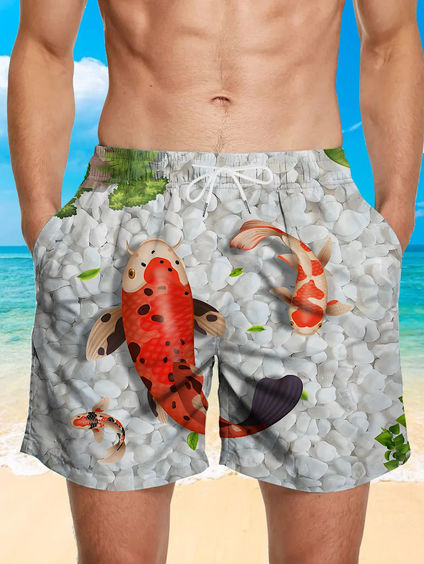 Comfort Waistband Beach Shorts Men Full Print Digital Design Polyester Trunks
Comfort Waistband Beach Shorts Men Full Print Digital Design Polyester Trunks