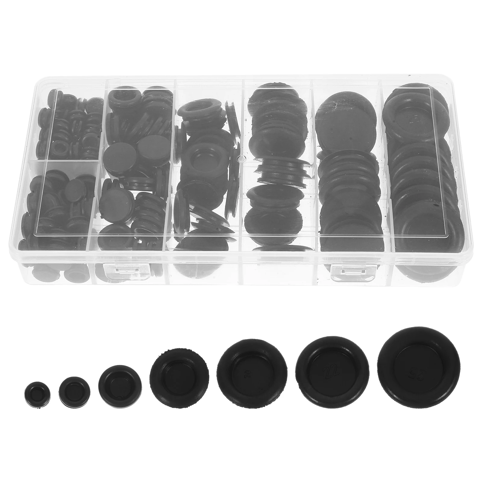 170PCS Rubber Coil Assortment High Elasticity Wire Guide Ring Set Grommet Plug Hole Block Off Cap Seal Pad Variety Sizes Home
170PCS Rubber Coil Assortment High Elasticity Wire Guide Ring Set Grommet Plug Hole Block Off Cap Seal Pad Variety Sizes Home