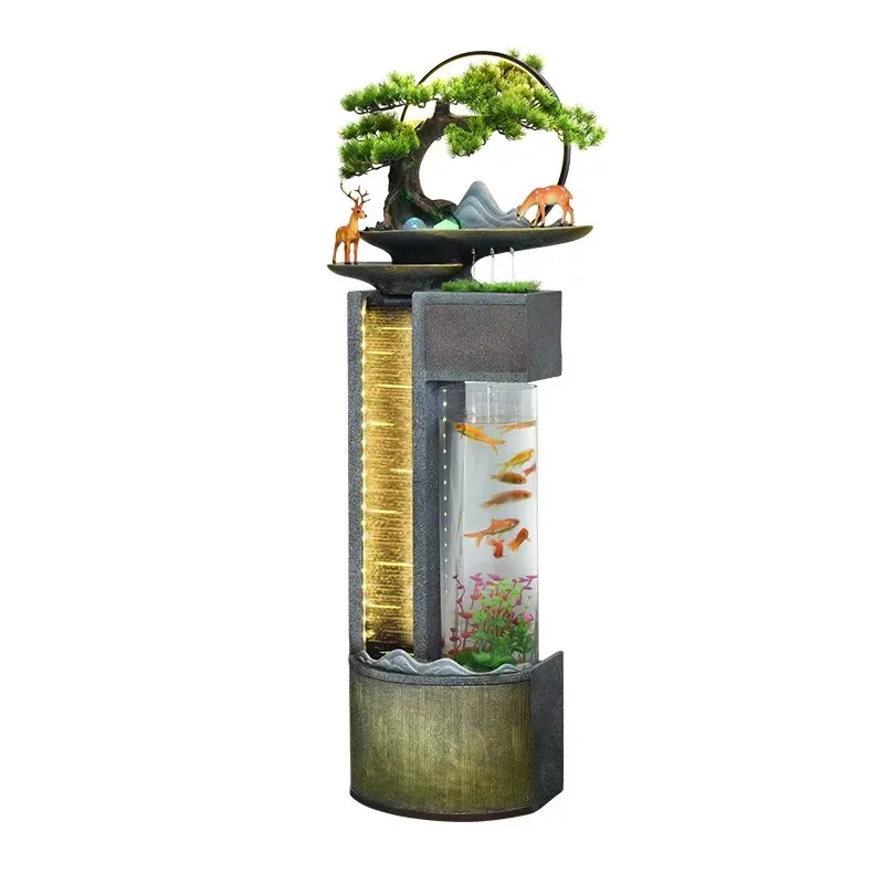 Large Indoor and Outdoor Water Curtain Garden Courtyard Home Decoration Resin Waterfall Fountain with Transparent Fish Tank
Large Indoor and Outdoor Water Curtain Garden Courtyard Home Decoration Resin Waterfall Fountain with Transparent Fish Tank