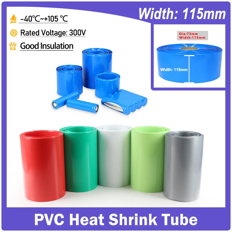 1-30m Width 115mm PVC Heat Shrink Tube 18650 Battery Wrap Heat Shrinkable Insulated Cable Protection Film Wrapping Sleeve
1-30m Width 115mm PVC Heat Shrink Tube 18650 Battery Wrap Heat Shrinkable Insulated Cable Protection Film Wrapping Sleeve
