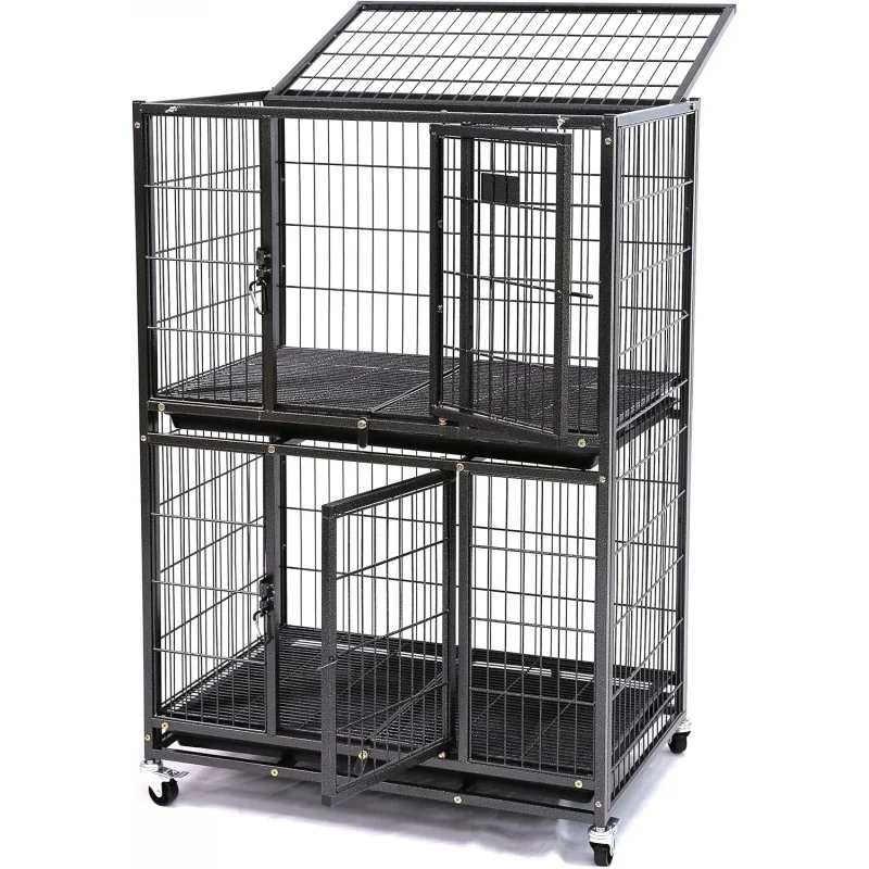 31 2-Tier Heavy Duty Escape-Proof Dog Crate with Lockable Wheels & Removable Tray Small Dogs
31 2-Tier Heavy Duty Escape-Proof Dog Crate with Lockable Wheels & Removable Tray Small Dogs