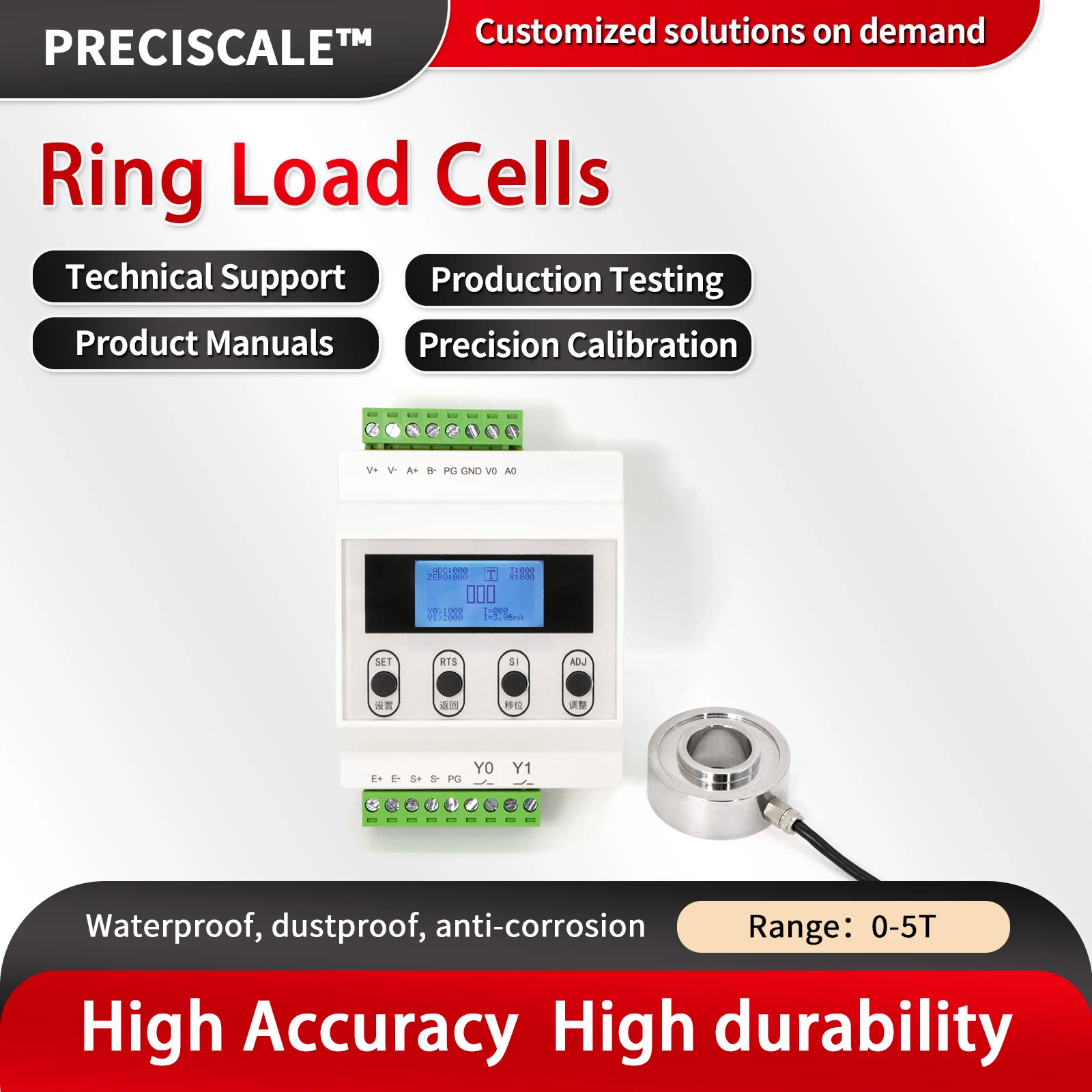 Preciscale Ring force Load Cell Sensor with Amplifier,Stainless Steel,Load Cell Sensor Transmitter 485 Communication,
Preciscale Ring force Load Cell Sensor with Amplifier,Stainless Steel,Load Cell Sensor Transmitter 485 Communication,