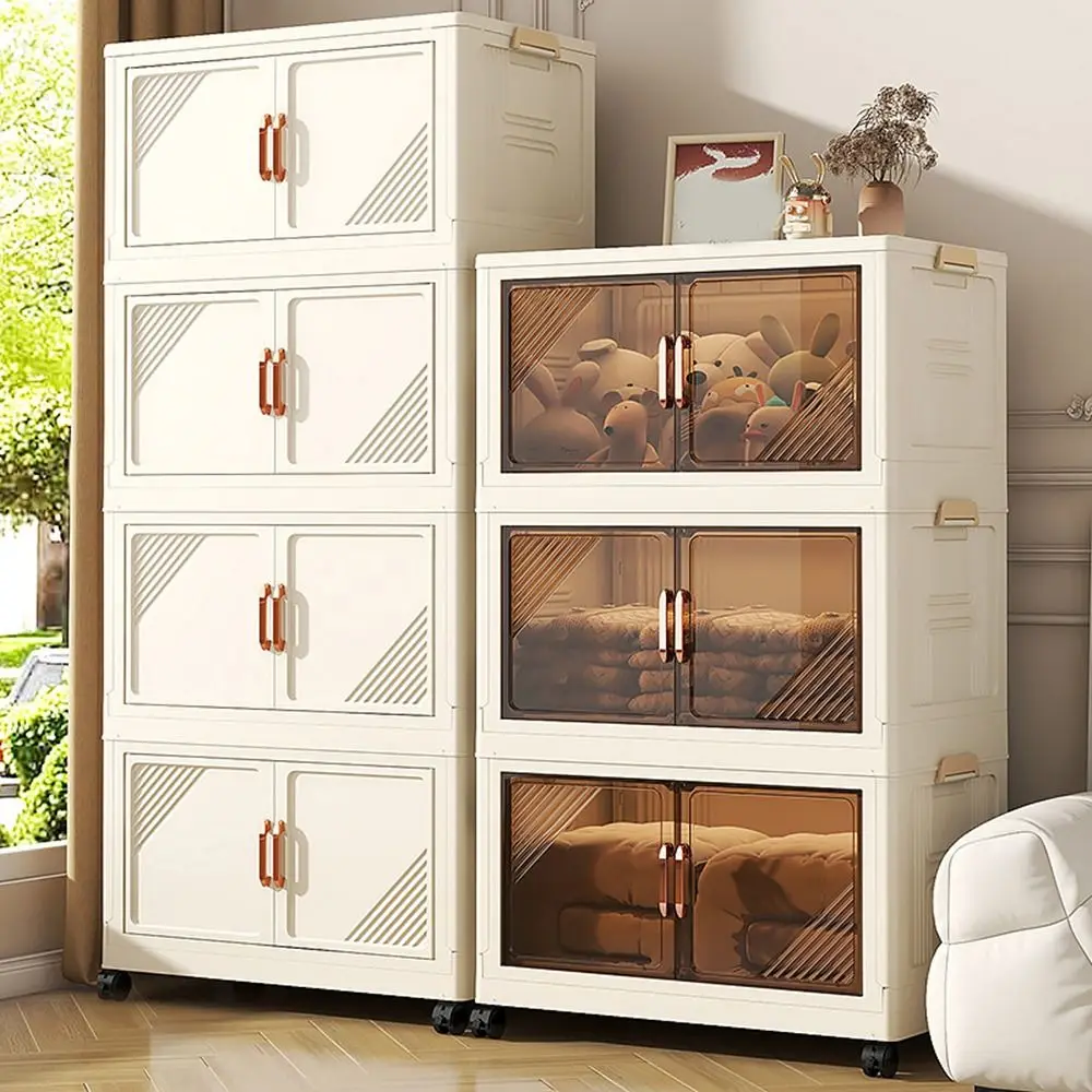 Plastic Foldable Storage Cabinet Installation-Free Dustproof Folding Clothes Closet with Wheels and Lid Large Capacity
Plastic Foldable Storage Cabinet Installation-Free Dustproof Folding Clothes Closet with Wheels and Lid Large Capacity