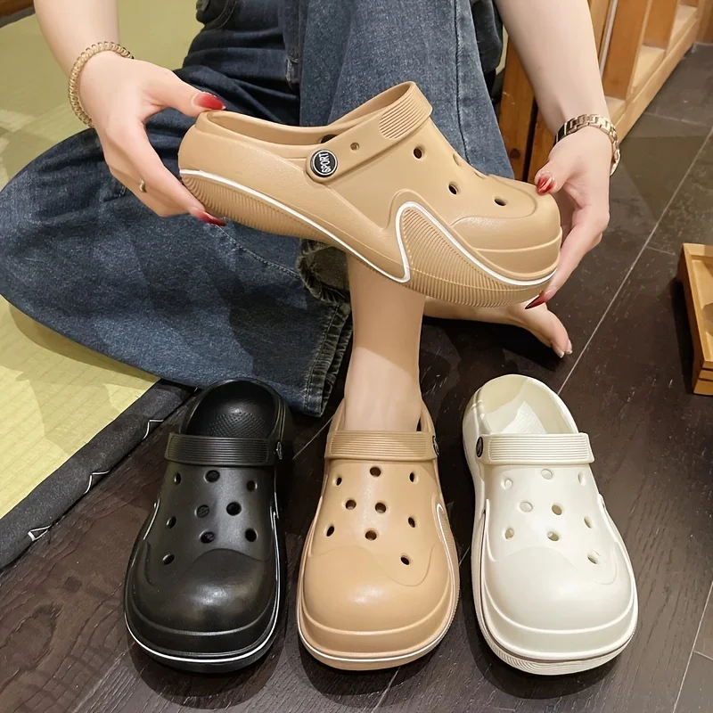 Womens Solid Color Clogs, Soft Sole Platform Hollow Out Casual Garden Clogs, Breathable Two-way Wear Beach Shoes Leopard gecko
Womens Solid Color Clogs, Soft Sole Platform Hollow Out Casual Garden Clogs, Breathable Two-way Wear Beach Shoes Leopard gecko