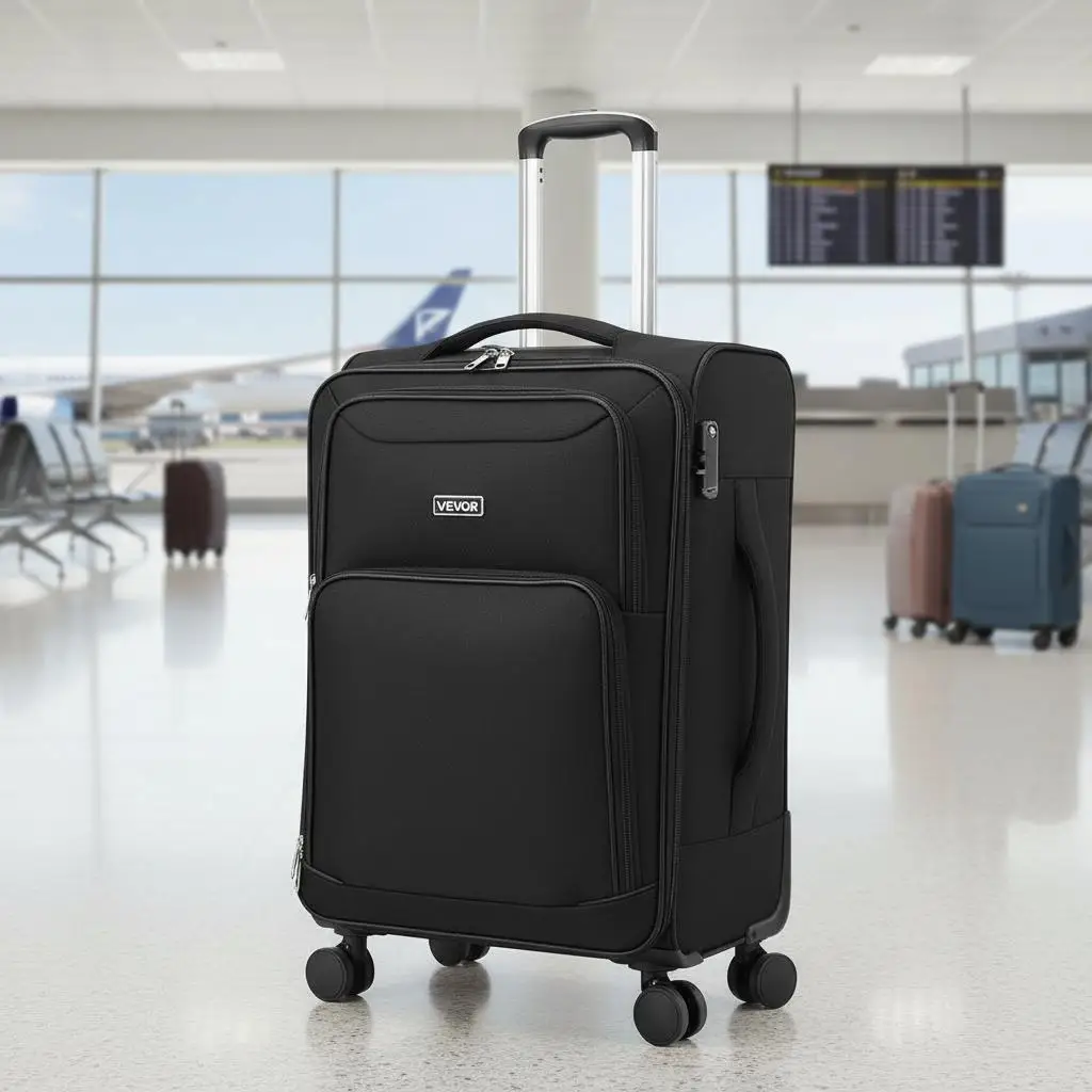 Expandable Softshell Trolley 24-Inch For Business Travel Family Vacation Overseas Study, Medium Checked Suitcase Built-in TSA
Expandable Softshell Trolley 24-Inch For Business Travel Family Vacation Overseas Study, Medium Checked Suitcase Built-in TSA