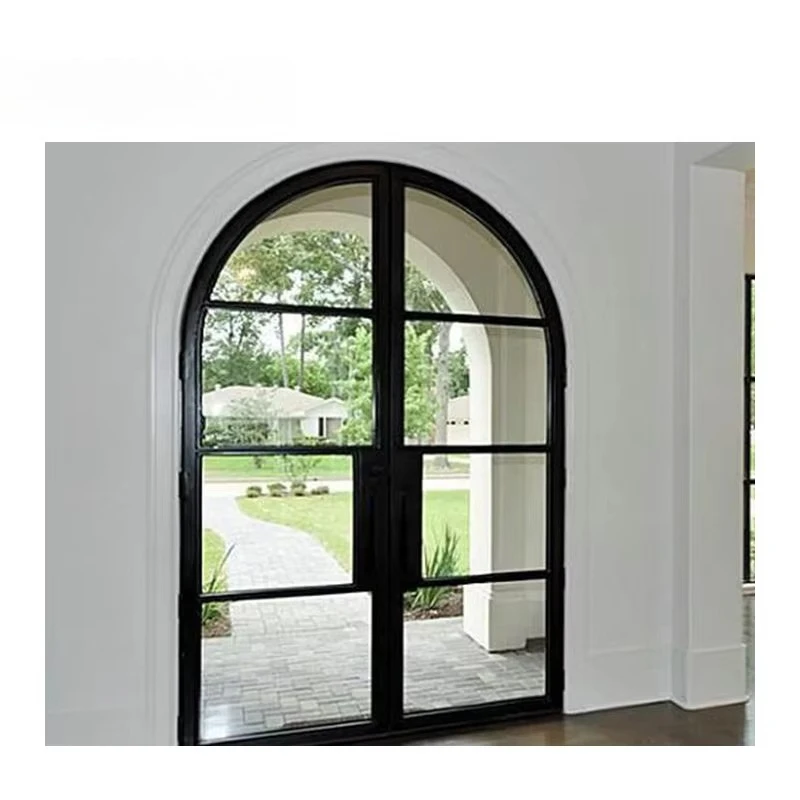 French Exterior Double Glass Metal Security Steel Wrought Iron Double Front Door
French Exterior Double Glass Metal Security Steel Wrought Iron Double Front Door