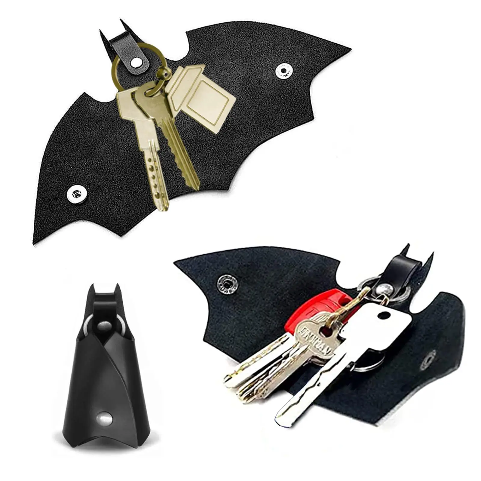 Bat Shape Halloween Keychain PU Leather, Gothic Car Motorcycle Key Ring for Birthday Gift Collection
Bat Shape Halloween Keychain PU Leather, Gothic Car Motorcycle Key Ring for Birthday Gift Collection