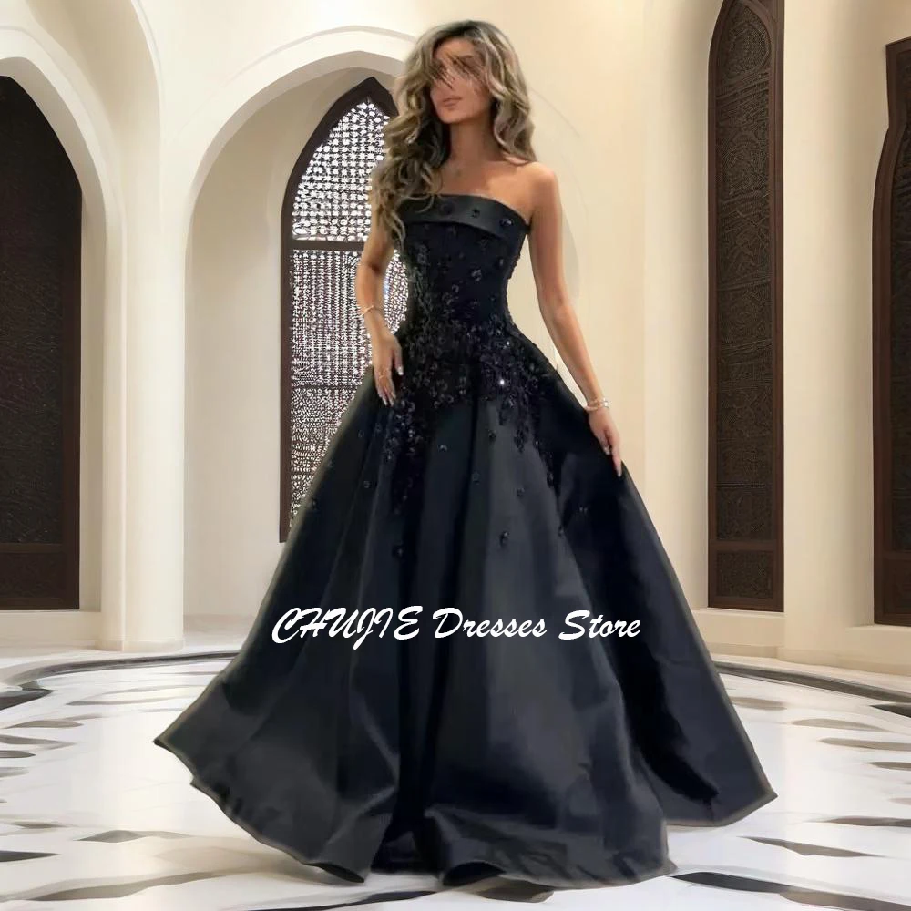 Черные вечерние платья без бретелек с бисером, женские скромные атласные трапециевидные платья для торжественных случаев, свадебные платья для особых вечеринок по индивидуальному заказу
Черные вечерние платья без бретелек с бисером, женские скромные атласные трапециевидные платья для торжественных случаев, свадебные платья для особых вечеринок по индивидуальному заказу