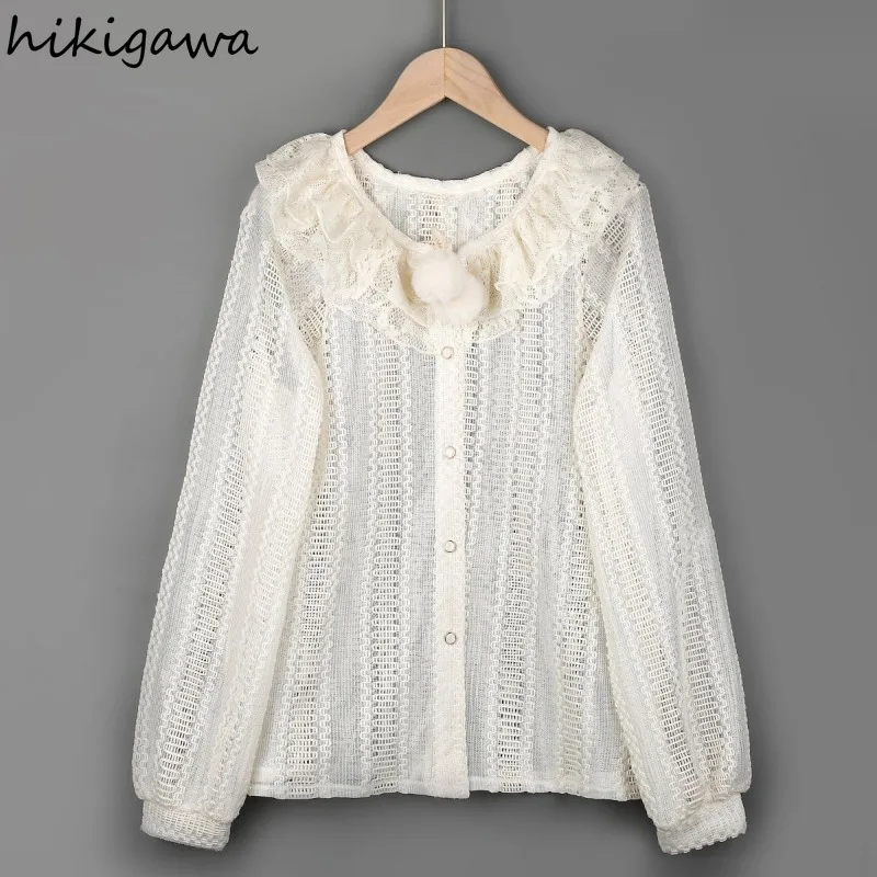 Lolita Style Cute Blouse 2025 Women Clothing Ruffles Long Sleeve Sweet Shirts Camisas De Mujer Hollow Out Summer Blouses Tops
Lolita Style Cute Blouse 2025 Women Clothing Ruffles Long Sleeve Sweet Shirts Camisas De Mujer Hollow Out Summer Blouses Tops