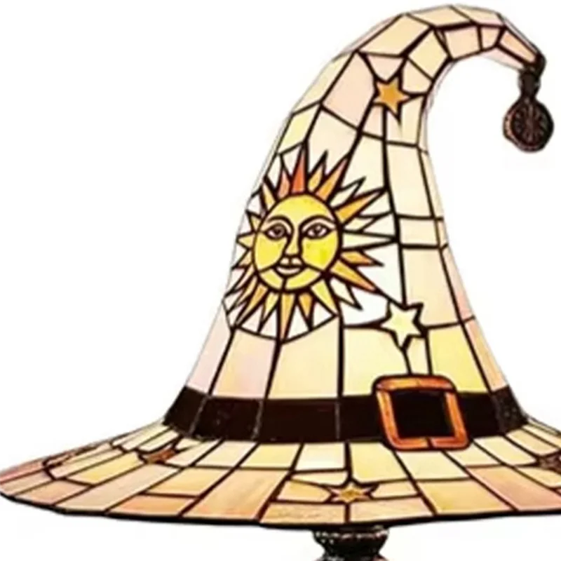 ABJN-Handmade Stained Glass 18Cm Spooky Fun Witch Hat Lamp USB Powered Table Lamp Stained Glass Lamp
ABJN-Handmade Stained Glass 18Cm Spooky Fun Witch Hat Lamp USB Powered Table Lamp Stained Glass Lamp