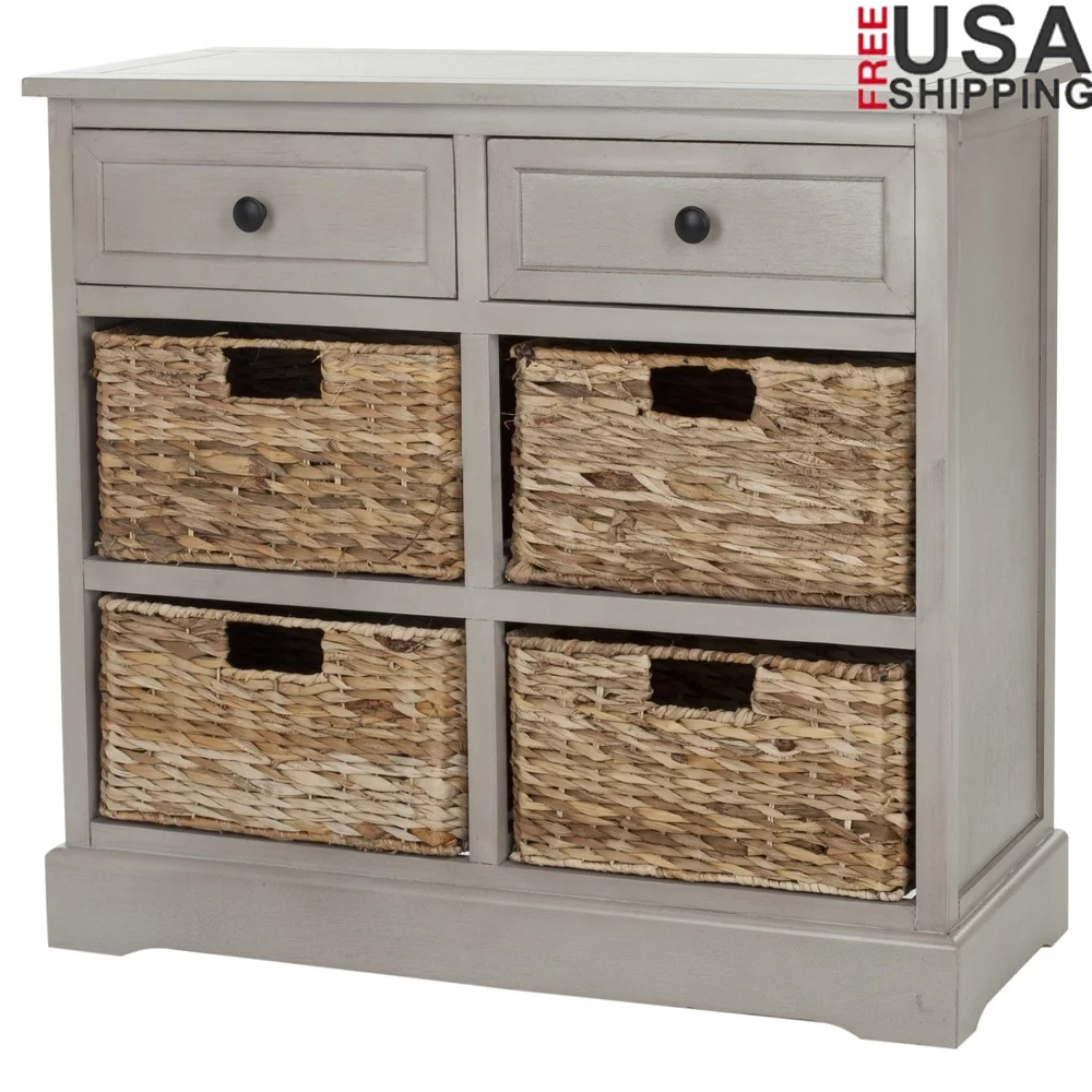 Herman 2-Drawer Storage Unit with 4 Woven Baskets Vintage Grey Pine Durable Frame No Assembly Required Home Organization
Herman 2-Drawer Storage Unit with 4 Woven Baskets Vintage Grey Pine Durable Frame No Assembly Required Home Organization