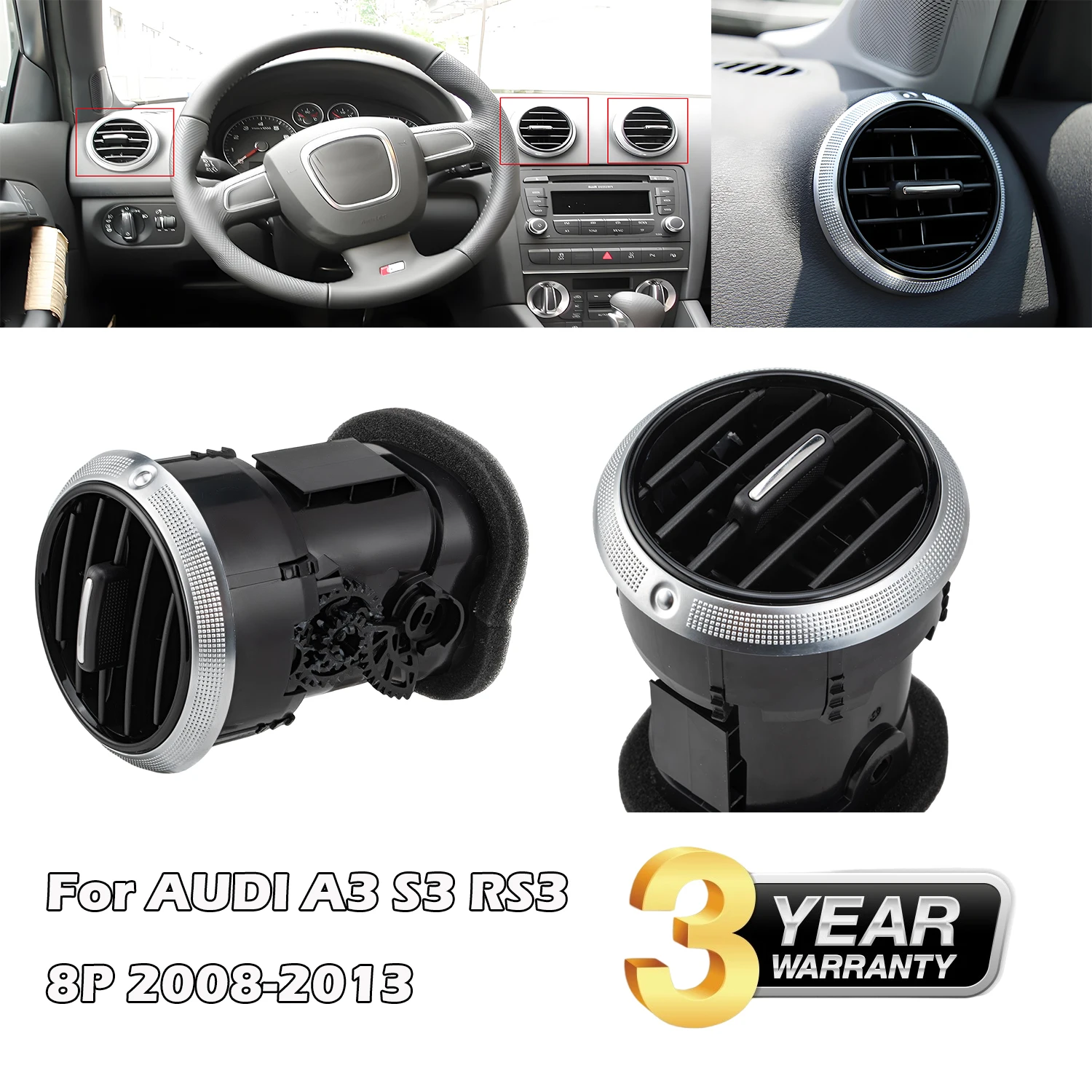8P0820901C Dashboard Air Condition Vent For AUDI A3 8P,S3,RS3 Sportback 2008-2013
8P0820901C Dashboard Air Condition Vent For AUDI A3 8P,S3,RS3 Sportback 2008-2013