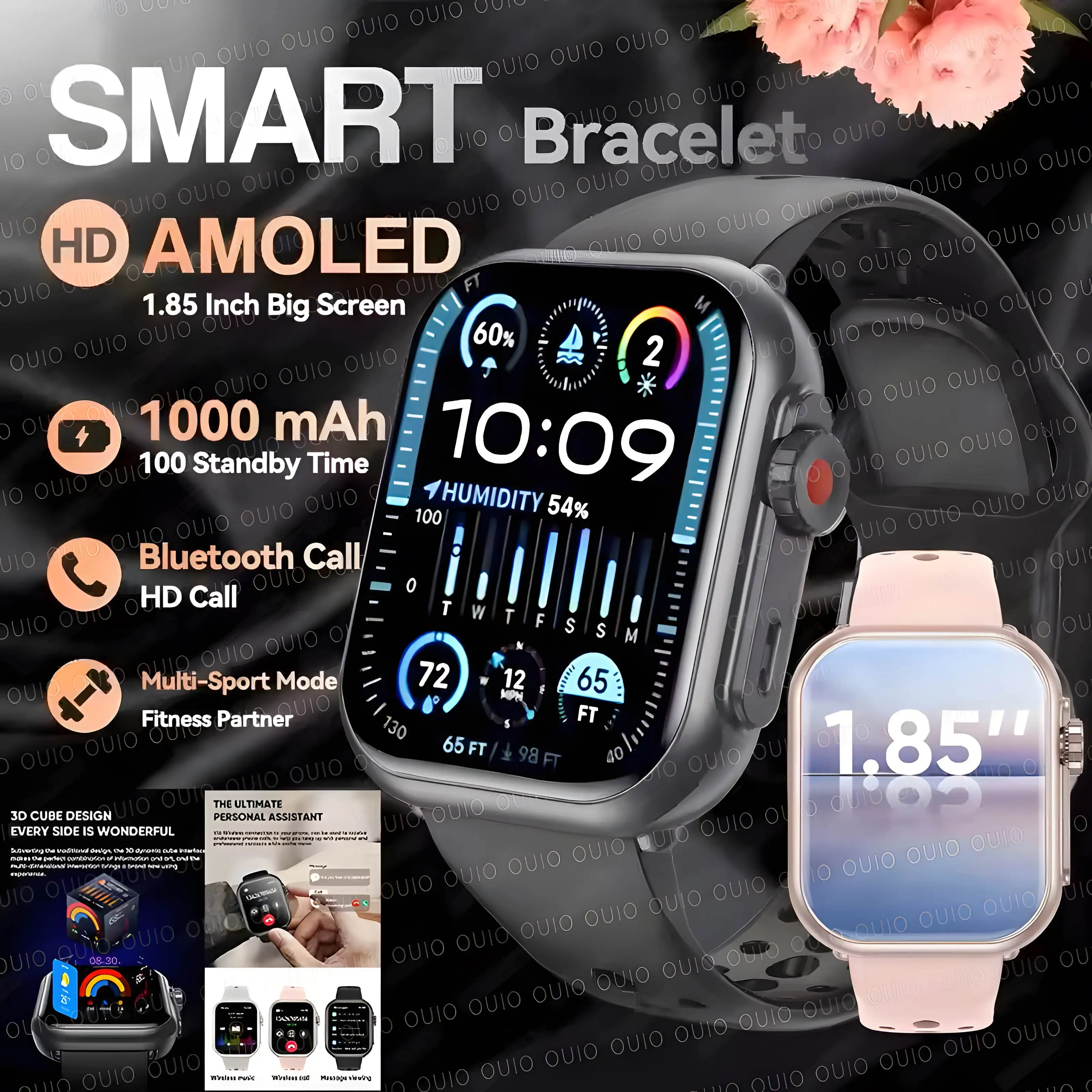 New 1000mAh Long Battery Life SmartWatch For Men Women Fitness Sports Bluetooth Call Waterproof 1.85 inch Full Touch Smart Watch
New 1000mAh Long Battery Life SmartWatch For Men Women Fitness Sports Bluetooth Call Waterproof 1.85 inch Full Touch Smart Watch