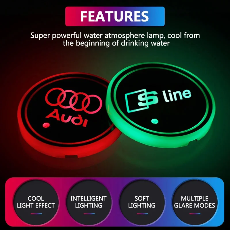 LED 7 Colorful Car Drinks Holder For Audi S Line A1 A3 A4 A5 A6 B5 B6 B7 B8 C5 C6 C7 A7 A8 Q3 Q5 Q7 TT 8V RS Badge Accessories
LED 7 Colorful Car Drinks Holder For Audi S Line A1 A3 A4 A5 A6 B5 B6 B7 B8 C5 C6 C7 A7 A8 Q3 Q5 Q7 TT 8V RS Badge Accessories