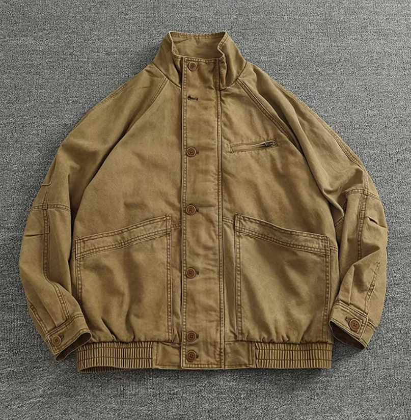 Autumn Pure Cotton Retro Stand Collar Workwear Casual Men's Jacket
Autumn Pure Cotton Retro Stand Collar Workwear Casual Men's Jacket