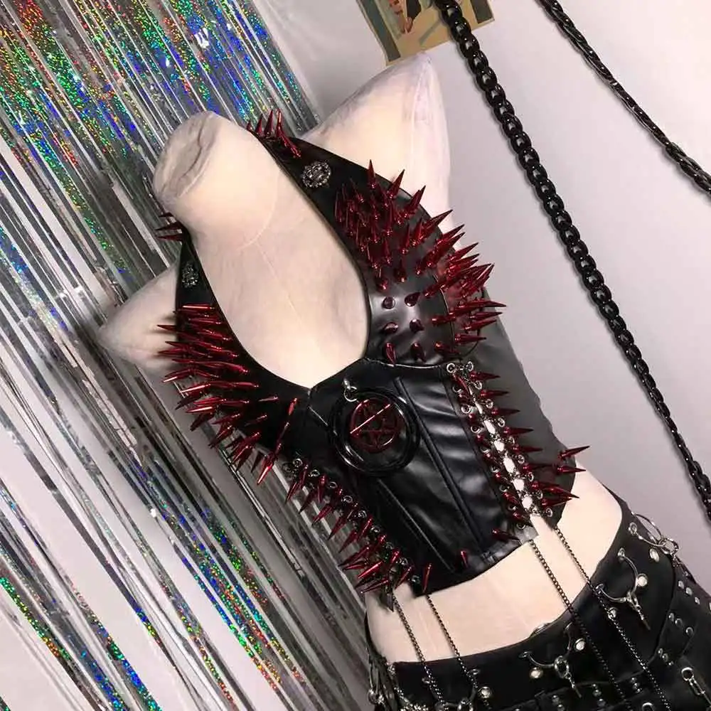 Grunge Eco DIY Goth Cummerbunds Teen Skull E-Girls Emo Gothic 90s Punk Rock Studded Rivet Hand Made Y2K Tanks TOPS
Grunge Eco DIY Goth Cummerbunds Teen Skull E-Girls Emo Gothic 90s Punk Rock Studded Rivet Hand Made Y2K Tanks TOPS