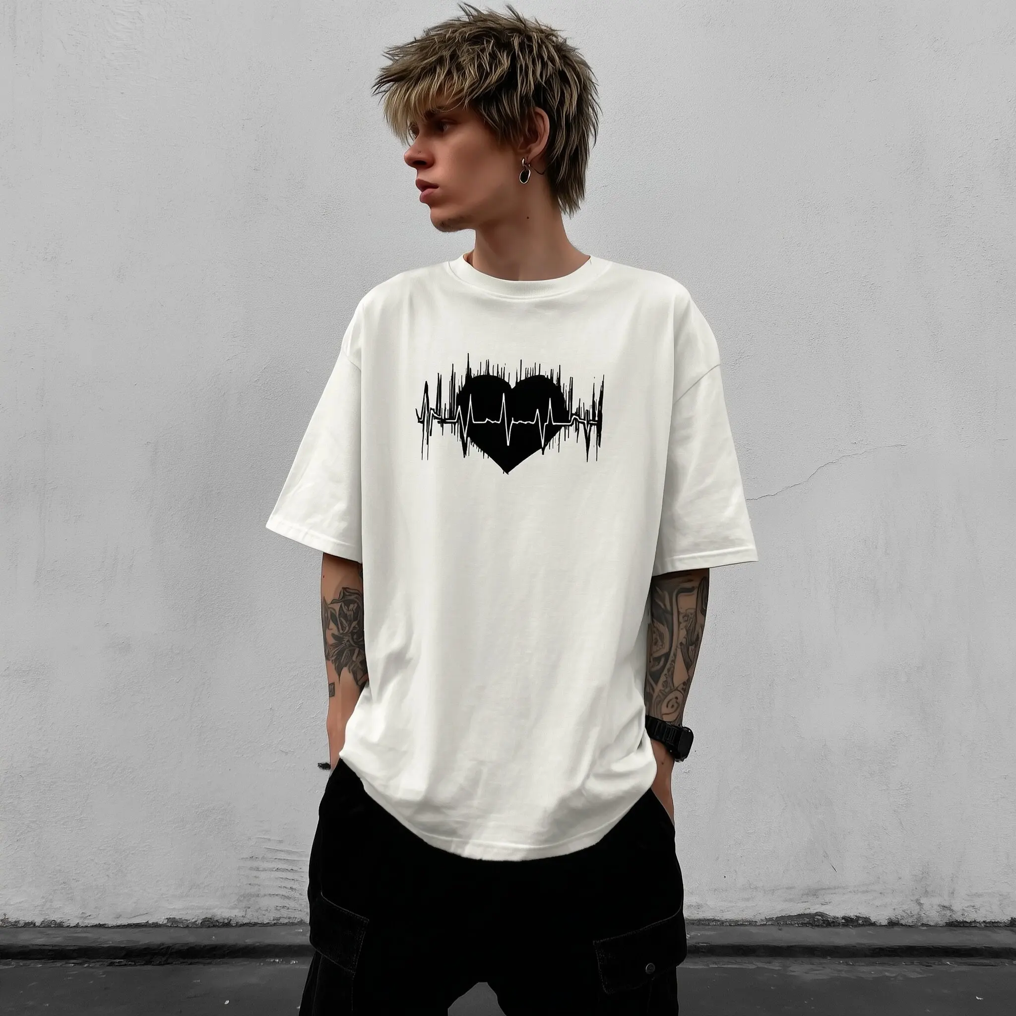 Teevo Men's Short Sleeve T-Shirt Heartbeat Soundwave Print Casual Streetwear Daily Wear
Teevo Men's Short Sleeve T-Shirt Heartbeat Soundwave Print Casual Streetwear Daily Wear