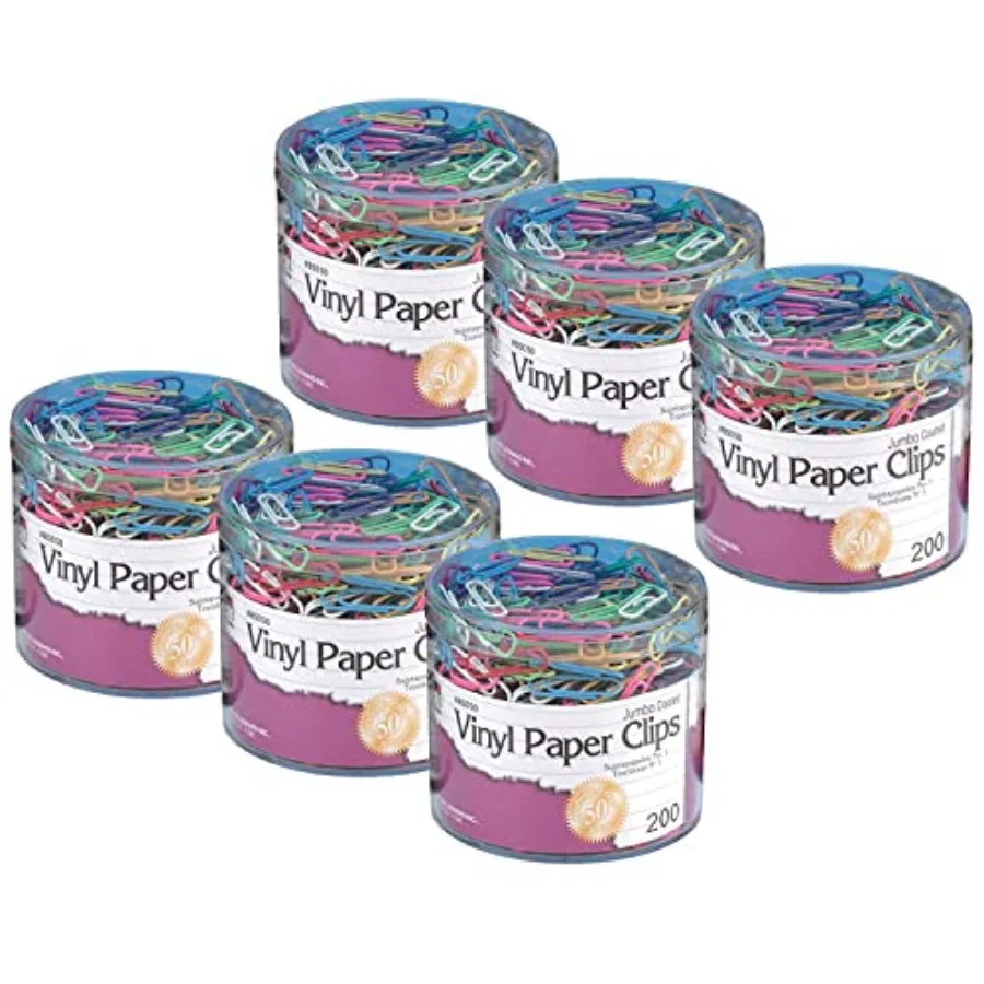 Vinyl Coated Paper Clips Jumbo Size Assorted Colors 200 Per Pack 6 Packs
Vinyl Coated Paper Clips Jumbo Size Assorted Colors 200 Per Pack 6 Packs