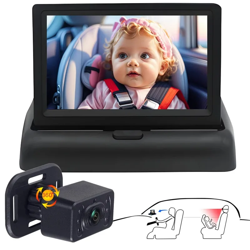4.3 Inch Folding Screen Baby Car Monitor HD Night Vision Rear Facing Backseat Camera Safety Monitor for All Car Models
4.3 Inch Folding Screen Baby Car Monitor HD Night Vision Rear Facing Backseat Camera Safety Monitor for All Car Models