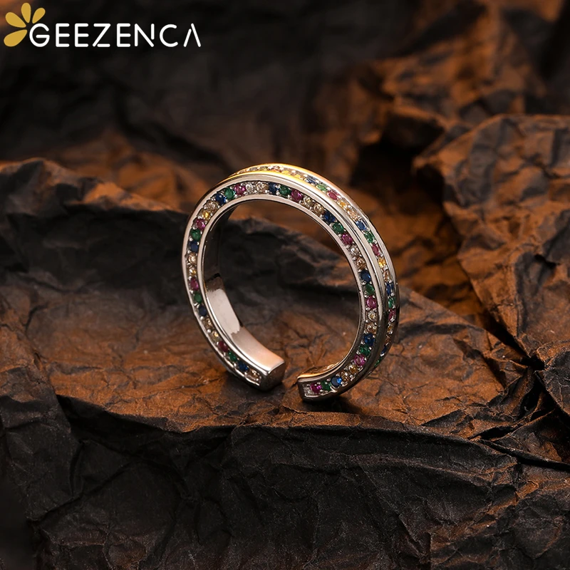 GEEZENCA 925 Sterling Silver Colorful 5A Zircon Simple Open Circle Ring For Women 3mm Width Minimalism Chic Rings 2024 New
GEEZENCA 925 Sterling Silver Colorful 5A Zircon Simple Open Circle Ring For Women 3mm Width Minimalism Chic Rings 2024 New