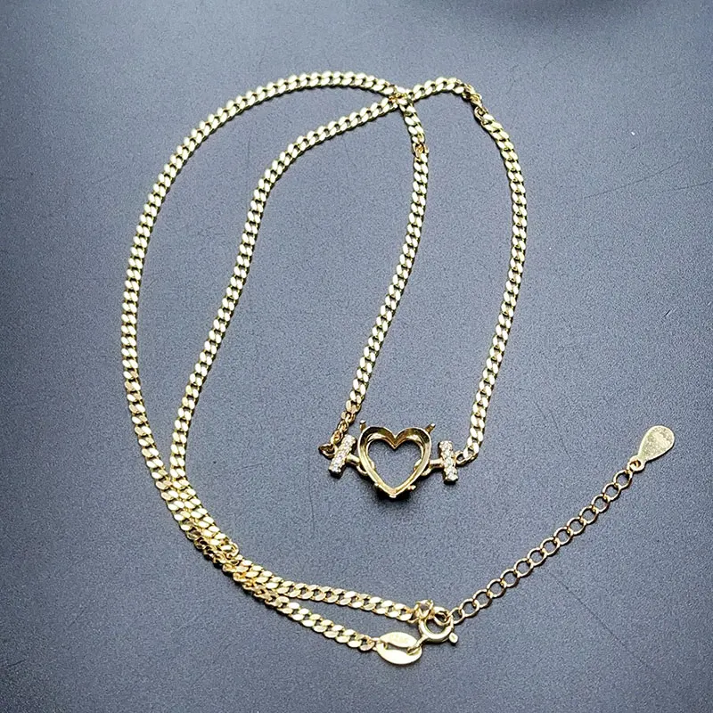 Pure 925 Silver Necklace Pendant Setting 10mm Heart Shape Gemstone Setting 18K Gold Plated Jewelry DIy
Pure 925 Silver Necklace Pendant Setting 10mm Heart Shape Gemstone Setting 18K Gold Plated Jewelry DIy