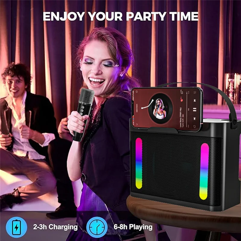 Bluetooth Speaker Karaoke Machine Subwoofer Family Party Colorful Light With 2 Microphones-AU47
Bluetooth Speaker Karaoke Machine Subwoofer Family Party Colorful Light With 2 Microphones-AU47