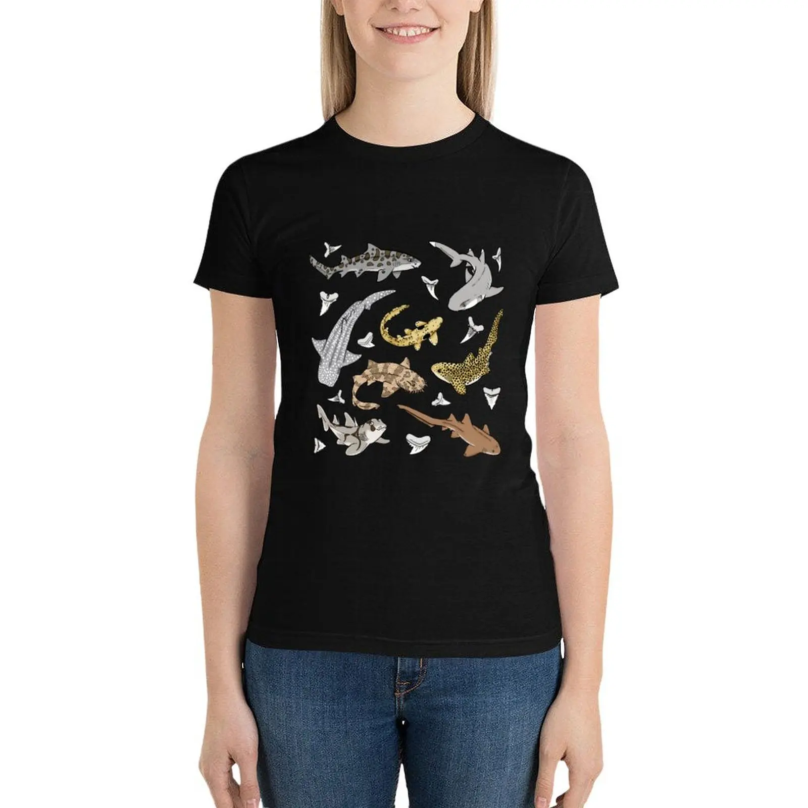 Shark Pattern T-Shirt aesthetic clothes summer clothes cute tops Female clothing Womens clothing
Shark Pattern T-Shirt aesthetic clothes summer clothes cute tops Female clothing Womens clothing