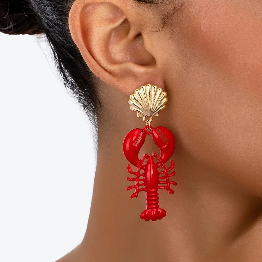 Fashionable Animal Marine Creature Earrings Lobster Metal Shells Women's Popular Earring Jewelry Party Gifts Animal Earrings
Fashionable Animal Marine Creature Earrings Lobster Metal Shells Women's Popular Earring Jewelry Party Gifts Animal Earrings