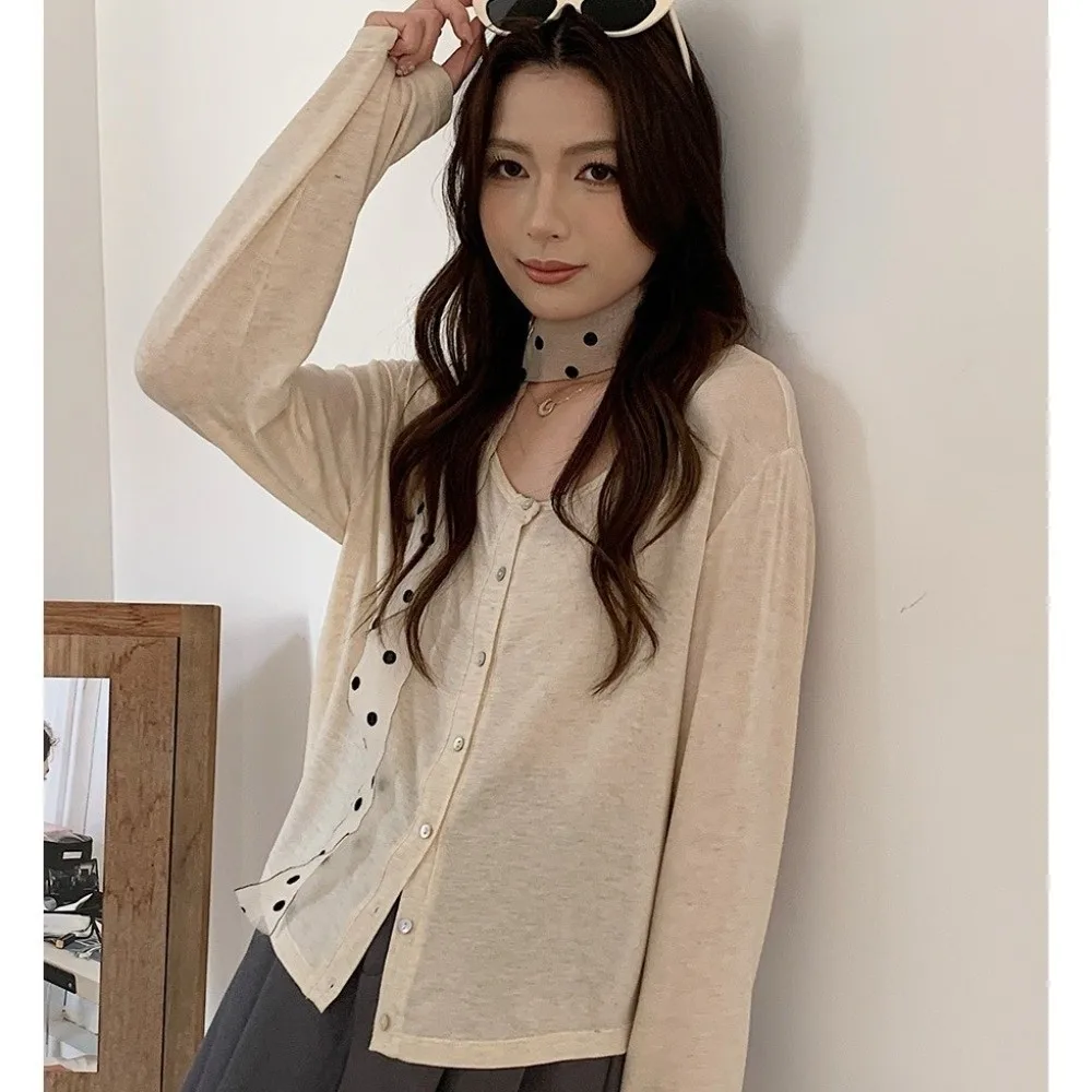 Basic Shirt Lyocell Women's Cardigan V Neck Round Neck Long Sleeve Top Slim Knitwear Stripe Thin Button Cardigan Gifts
Basic Shirt Lyocell Women's Cardigan V Neck Round Neck Long Sleeve Top Slim Knitwear Stripe Thin Button Cardigan Gifts