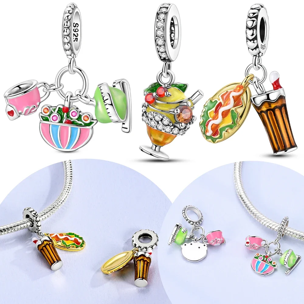Original 925 Silver Charms Hot Dog Coke Apple Pink Flowers Beads Fit Bracelet Jewelry Women Diy Friend Gift Necklace
Original 925 Silver Charms Hot Dog Coke Apple Pink Flowers Beads Fit Bracelet Jewelry Women Diy Friend Gift Necklace