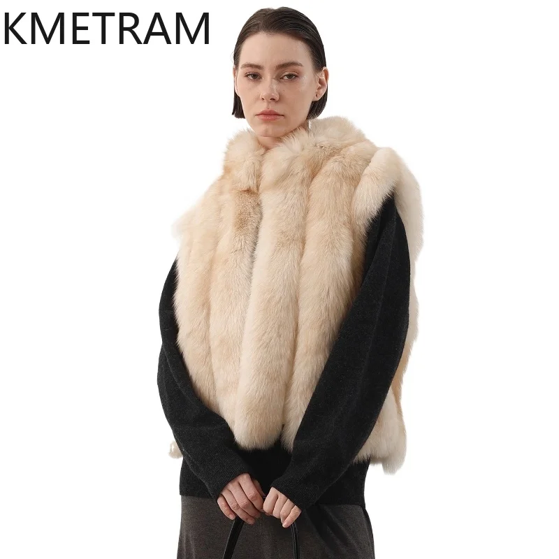 KMETRAM 100% Natural Fox Fur Vest Loose and Fashionable Short Style Real Fur Jacket 2025 Women's Winter Clothing шуба женская
KMETRAM 100% Natural Fox Fur Vest Loose and Fashionable Short Style Real Fur Jacket 2025 Women's Winter Clothing шуба женская
