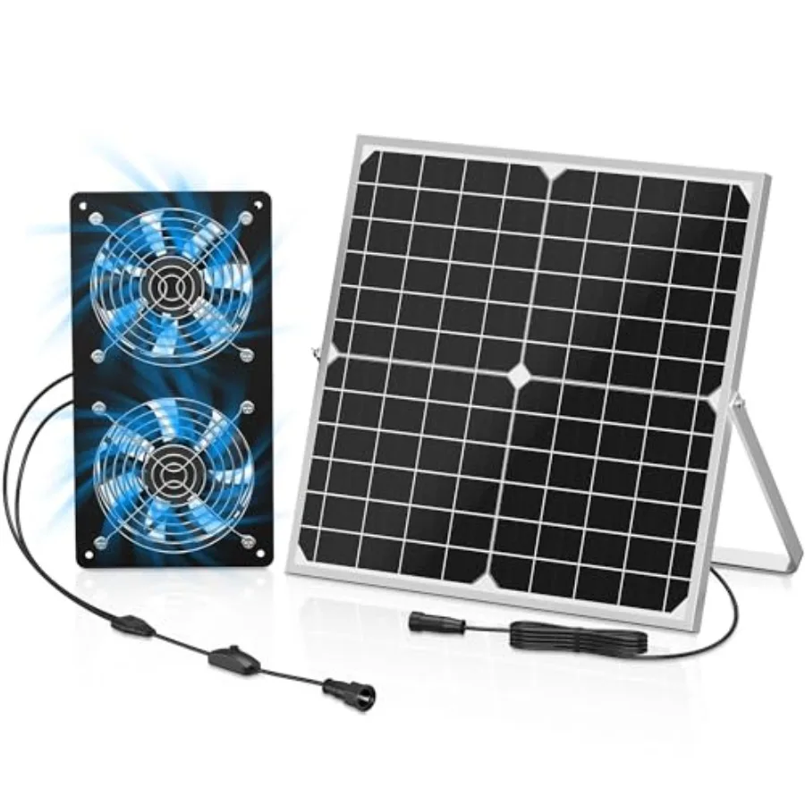 Solar Exhaust Fan for Shed 350 CFM High Airflow Solar Vent Fan with Dual Waterproof Fans Outdoor Ventilation for Chicken Coop G
Solar Exhaust Fan for Shed 350 CFM High Airflow Solar Vent Fan with Dual Waterproof Fans Outdoor Ventilation for Chicken Coop G