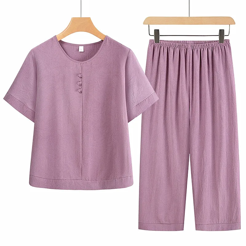 XL-4XL Элегантный комплект одежды для сна для мам, новые хлопковые летние пижамы для женщин среднего возраста, костюм из двух предметов, удобная ночная рубашка, домашняя одежда
XL-4XL Элегантный комплект одежды для сна для мам, новые хлопковые летние пижамы для женщин среднего возраста, костюм из двух предметов, удобная ночная рубашка, домашняя одежда