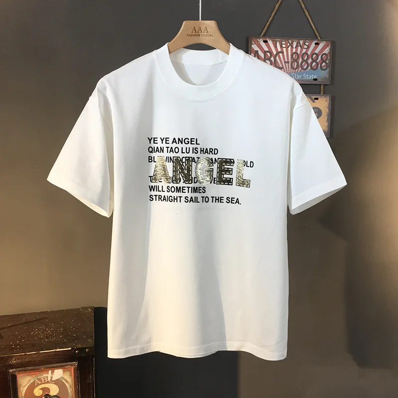 2025 Summer Men's T-shirt Simple and Versatile Printed Fashionable Loose High end Round Neck Trendy Casual Short Sleeve Top
2025 Summer Men's T-shirt Simple and Versatile Printed Fashionable Loose High end Round Neck Trendy Casual Short Sleeve Top
