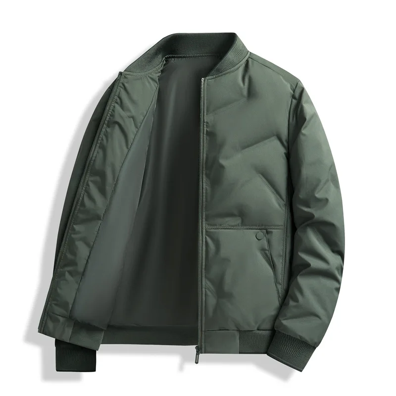 Winter Men's Lightweight Down Jacket Plus Size Fashion Handsome Loose Stand Collar Thickened Warm Business Baseball Jacket
Winter Men's Lightweight Down Jacket Plus Size Fashion Handsome Loose Stand Collar Thickened Warm Business Baseball Jacket