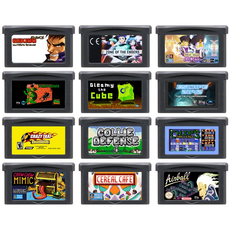 GBA Game Cartridge Airball Cereal cafe Chew Chew Mimic Collie-Defense Crazy Taxi Escape2042 32 Bit Video Games Console Card
GBA Game Cartridge Airball Cereal cafe Chew Chew Mimic Collie-Defense Crazy Taxi Escape2042 32 Bit Video Games Console Card