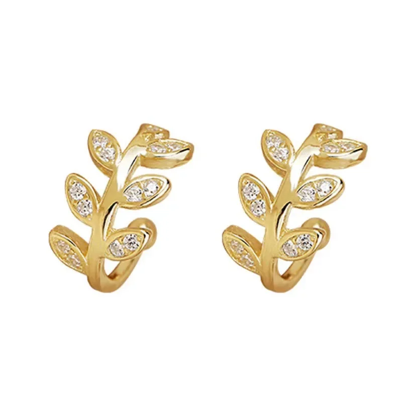 1 pair 925 Sterling Silver Ear Cuff For Women Zircon Clip On leaf Earrings Gold earcuff Without Piercing Earrings Jewelry
1 pair 925 Sterling Silver Ear Cuff For Women Zircon Clip On leaf Earrings Gold earcuff Without Piercing Earrings Jewelry