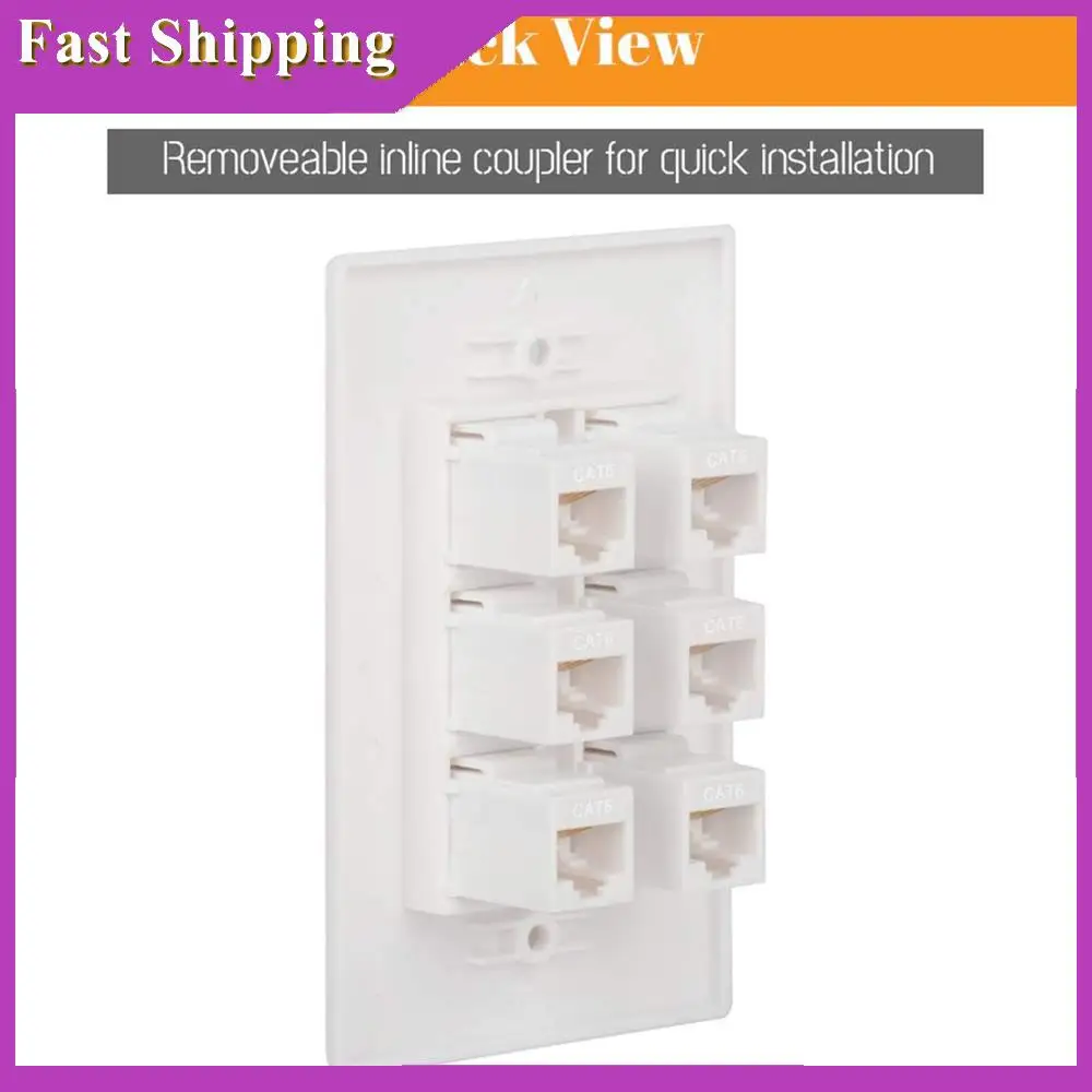 ABRI-Cat6 Wall Plate 6 Port With 1 Gang Low Voltage Mounting Bracket For Cat5e, Cat6, Cat6a, Cat7 Networking Cables, White
ABRI-Cat6 Wall Plate 6 Port With 1 Gang Low Voltage Mounting Bracket For Cat5e, Cat6, Cat6a, Cat7 Networking Cables, White