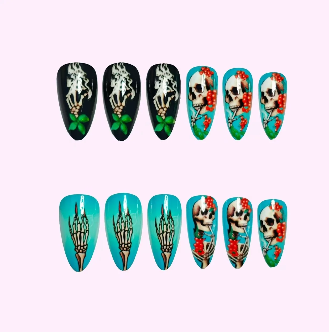 24pcs Halloween White Skull Press on Nails Almond Simple Nails Full Cover Wearable False Nails
24pcs Halloween White Skull Press on Nails Almond Simple Nails Full Cover Wearable False Nails