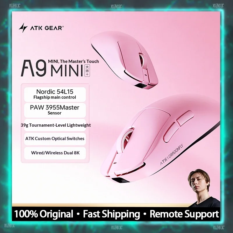 ATK Dragonfly A9 MINI+ Wireless Gaming Mouse 39g Lightweight 8K Polling Rate PAW3950 3955 Sensor Optical Switch Nrodic 54L15
ATK Dragonfly A9 MINI+ Wireless Gaming Mouse 39g Lightweight 8K Polling Rate PAW3950 3955 Sensor Optical Switch Nrodic 54L15