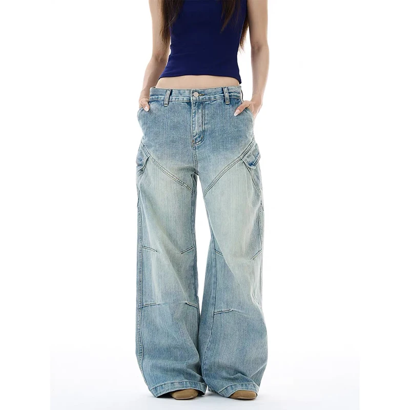 YIBASHU Women's Blue Casual Y2K American High Street Harajuku Aesthetic 2000S Style Vintage Wide Leg Denim Jeans Pants Clothing
YIBASHU Women's Blue Casual Y2K American High Street Harajuku Aesthetic 2000S Style Vintage Wide Leg Denim Jeans Pants Clothing