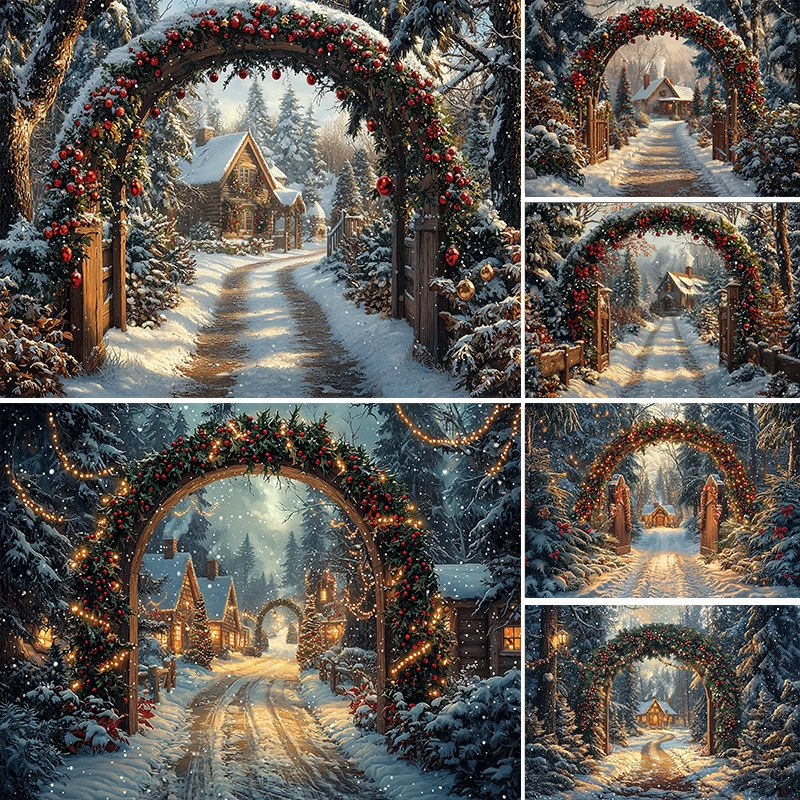 Photography Background Winter Christmas Arch Snowy Village Snowy Xmas Holiday Family Portrait Adult Kids Photo Backdrop Studio
Photography Background Winter Christmas Arch Snowy Village Snowy Xmas Holiday Family Portrait Adult Kids Photo Backdrop Studio
