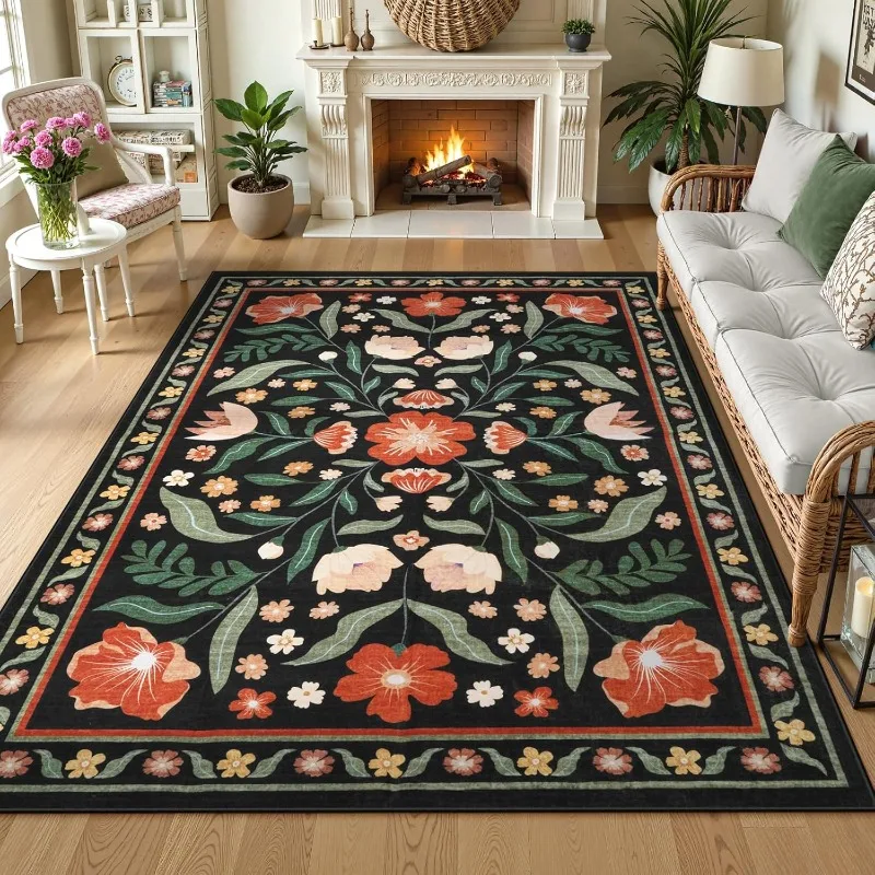 Bohemian Floral Print Carpet for Living Room Non-slip Machine Washable Sofa Coffee Table Floor Mat Fashion Bedroom Bedside Rug
Bohemian Floral Print Carpet for Living Room Non-slip Machine Washable Sofa Coffee Table Floor Mat Fashion Bedroom Bedside Rug