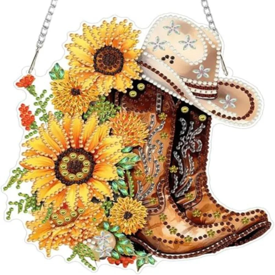 Boots Diamond Art Hanging Kits Adults, Acrylic Diamonds Painting Pendant Board Kits Sunflower, Diamond Art Painting Window Pend
Boots Diamond Art Hanging Kits Adults, Acrylic Diamonds Painting Pendant Board Kits Sunflower, Diamond Art Painting Window Pend