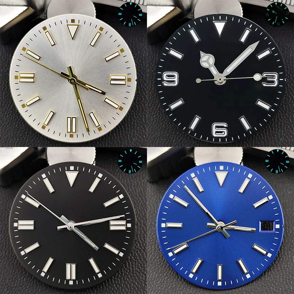 28.5mm Dial single/no calendar watch blue-green/green luminous dial hands fit for N H35/E2815/E2836 movement watch accessories
28.5mm Dial single/no calendar watch blue-green/green luminous dial hands fit for N H35/E2815/E2836 movement watch accessories
