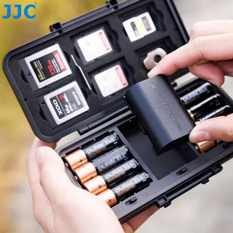 Scatola di immagazzinaggio della batteria della fotocamera della scheda di memoria per SD CF tipo AB Scheda XQD Canon LP-E6 Sony NP-FZ100 Fuji NPW235 Nikon EN-EL15 Supporto