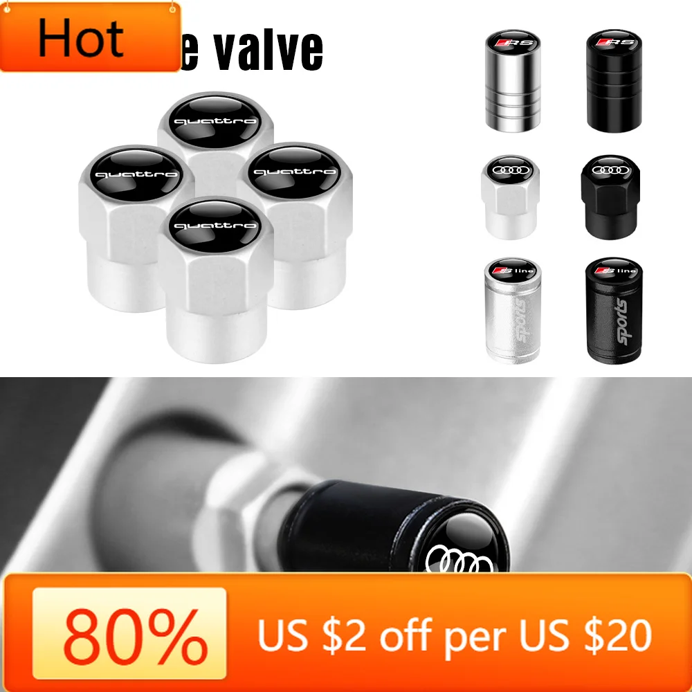 Valve Stems Caps 4Pcs 3D Metal Car Wheel Tire Valve Stem Caps Accessories For Audi A4 B5 B6 B7 B8 B9 A1 A3 A6 C5 C6 C7 A5 A7 A8
Valve Stems Caps 4Pcs 3D Metal Car Wheel Tire Valve Stem Caps Accessories For Audi A4 B5 B6 B7 B8 B9 A1 A3 A6 C5 C6 C7 A5 A7 A8