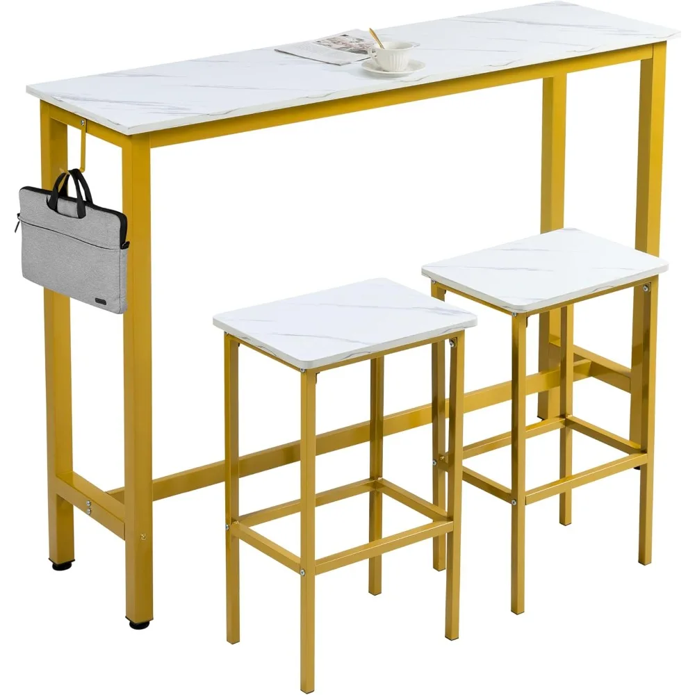 52.7" Industrial Bar Table Set with 2 Stools - Counter Height Dining & Pub Table for Small Spaces, Kitchen, Apartment, Nook - M
52.7" Industrial Bar Table Set with 2 Stools - Counter Height Dining & Pub Table for Small Spaces, Kitchen, Apartment, Nook - M