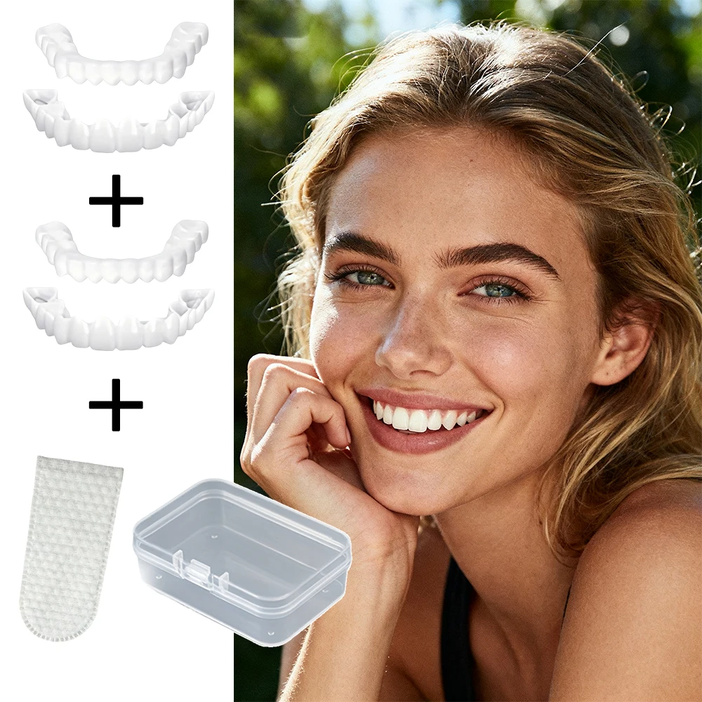 New stant Smile Teeth Veneers Reusable Temporary False Cover, Soft flexible design fits upper lower for daily H2931
New stant Smile Teeth Veneers Reusable Temporary False Cover, Soft flexible design fits upper lower for daily H2931