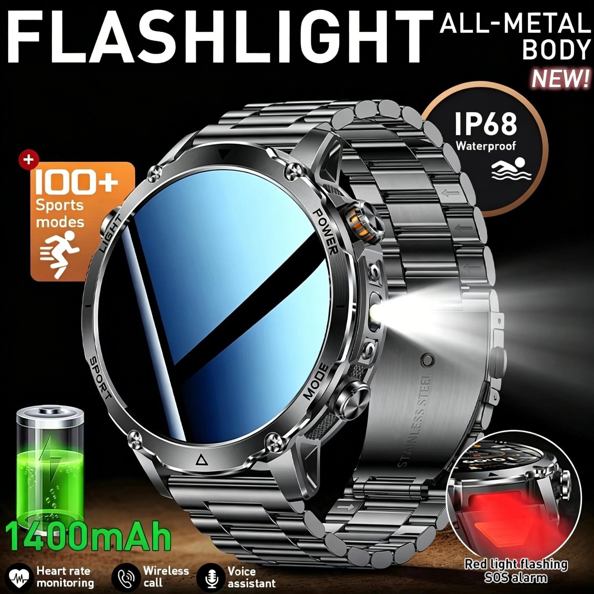 Military 2026 Smart Watch IP68 Waterproof 1400mAh Battery Bluetooth Call Man Sports Heart Rate Health Monitor Smartwatch for me
Military 2026 Smart Watch IP68 Waterproof 1400mAh Battery Bluetooth Call Man Sports Heart Rate Health Monitor Smartwatch for me